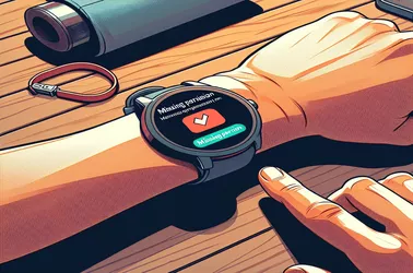Trūkstošās atļaujas problēmas novēršana ar WearOS sākuma vingrinājumu Samsung Watch 6